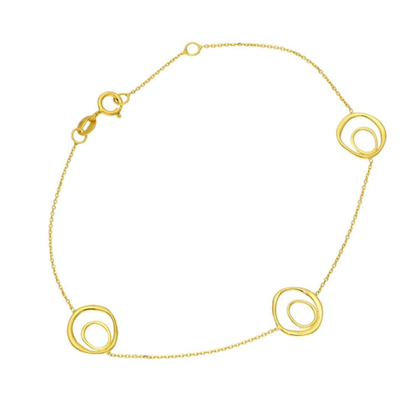 9ct Yellow Gold Double Loop Trace Bracelet - 7.5"
