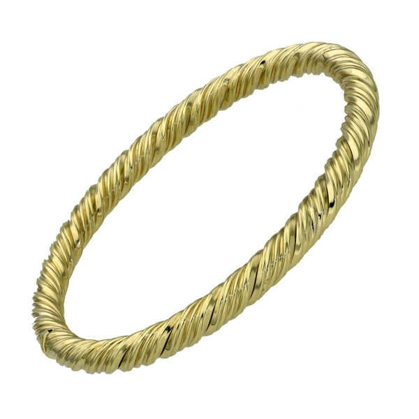 9ct Yellow Gold Rope Style Bangle - 19.4g
