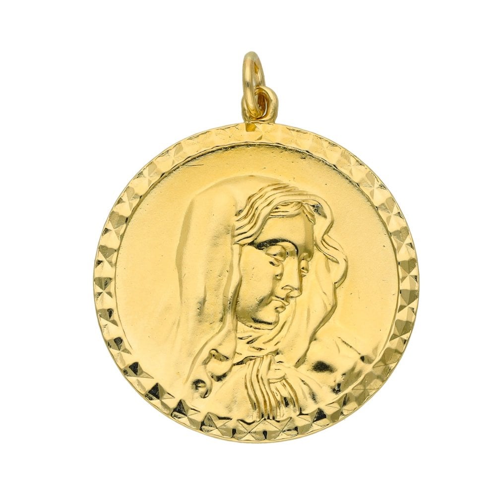 9ct Yellow Gold Madonna Pendant - 7.7g