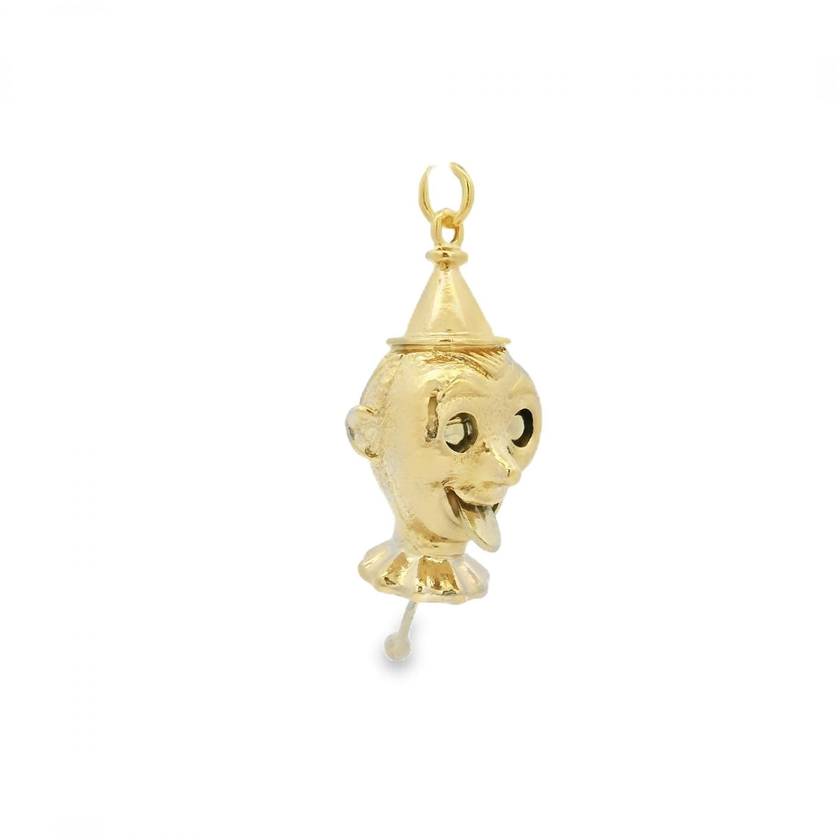 9ct Yellow Gold Clown Head Charm - 15x34x14mm - 8.0g