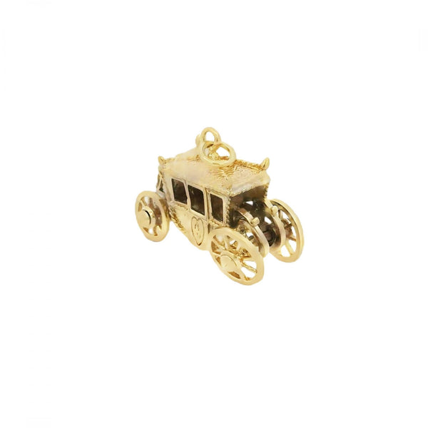 9ct Yellow Gold Large Carriage Charm - 33x22x16mm - 11.5g