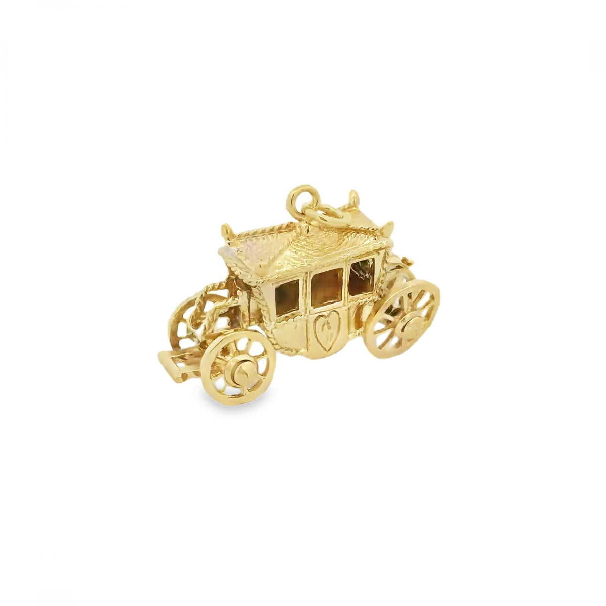 9ct Yellow Gold Large Carriage Charm - 33x22x16mm - 11.5g