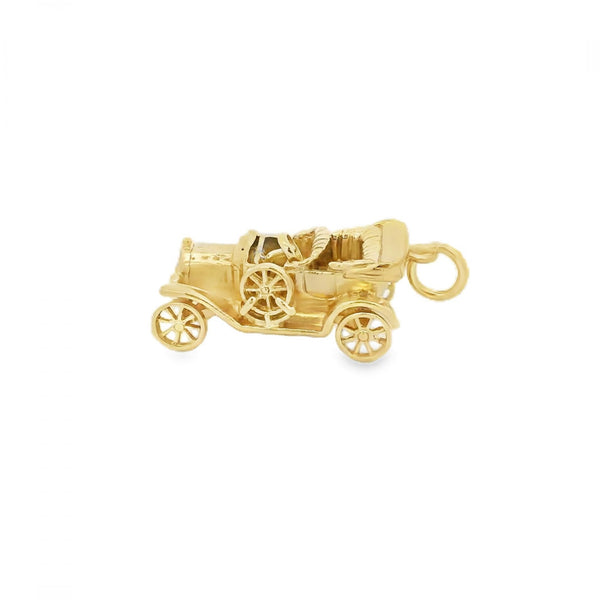 9ct Yellow Gold Vintage Car Charm - 29x9x13mm - 7.8g