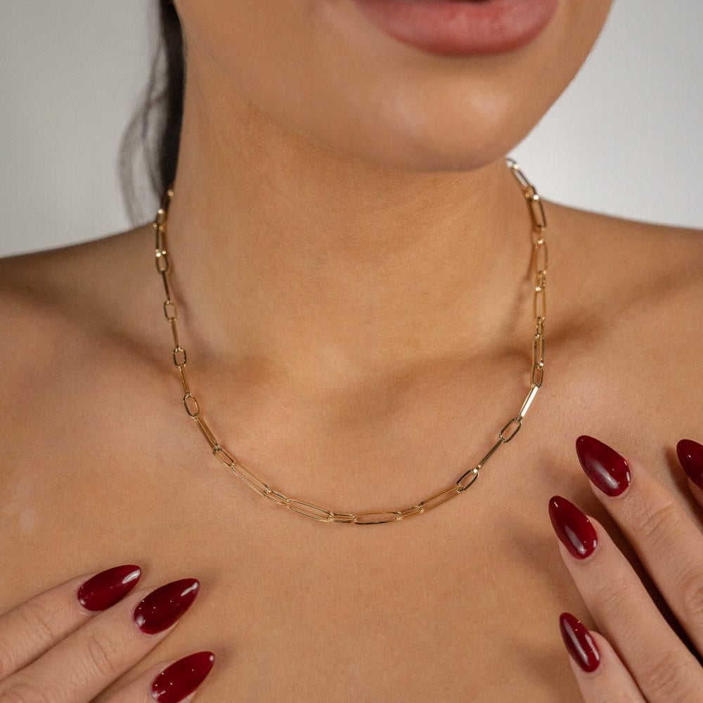 9ct Yellow Gold Paperlink Chain - 18" - 4.2g