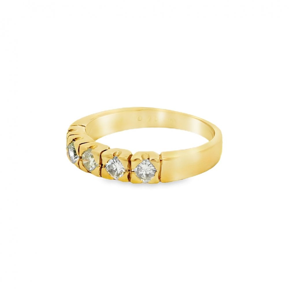 Ladies 18ct Yellow Gold Half-Eternity Ring - Size P - 0.75ct