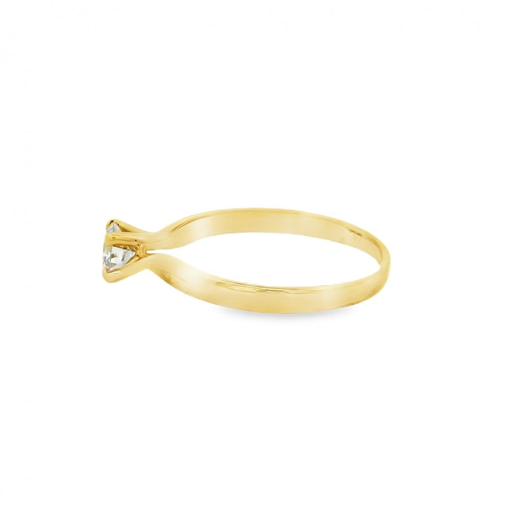 Ladies 18ct Yellow Gold Diamond Engagement Ring - 0.37ct