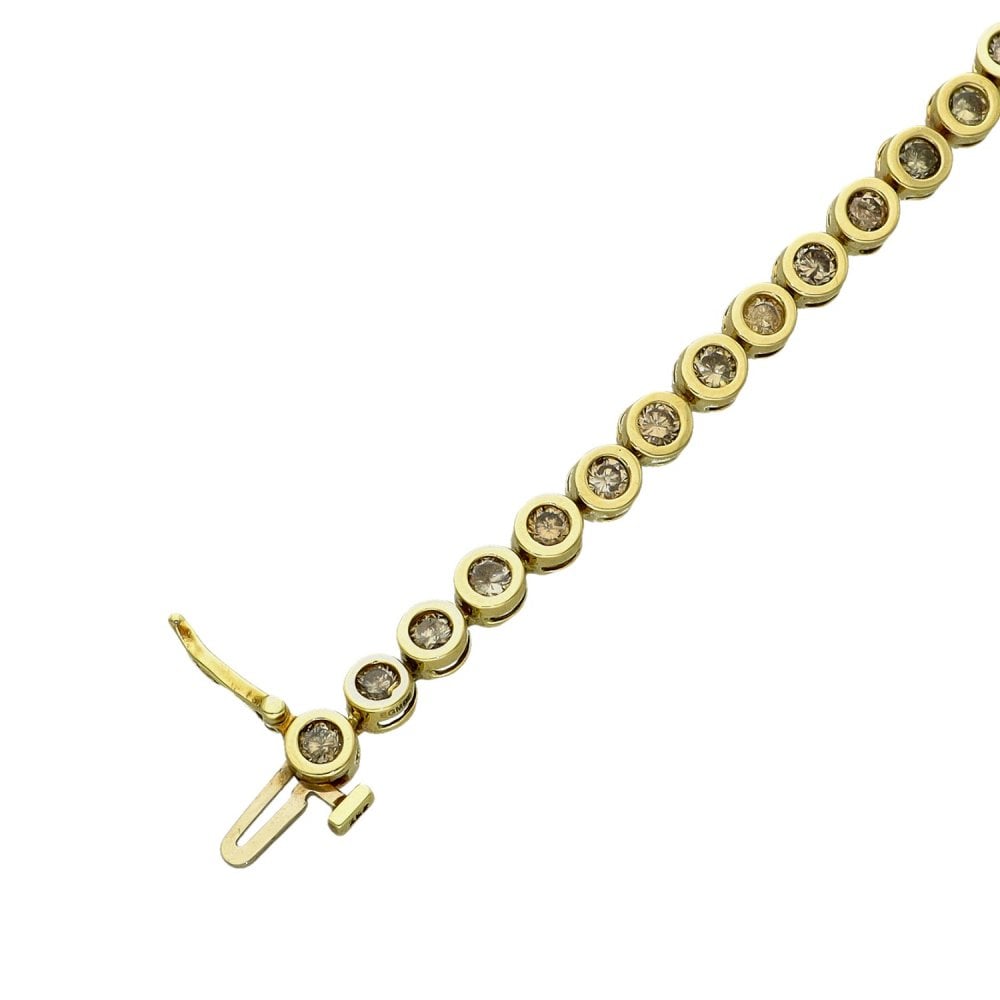 9ct Yellow Gold Diamond Set Bracelet - 7.5" - 3.05ct
