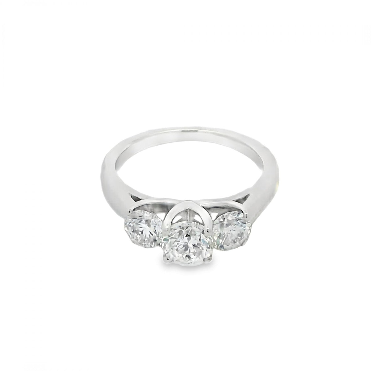 Ladies 14ct White Gold Diamond Trilogy Ring - 1.52ct