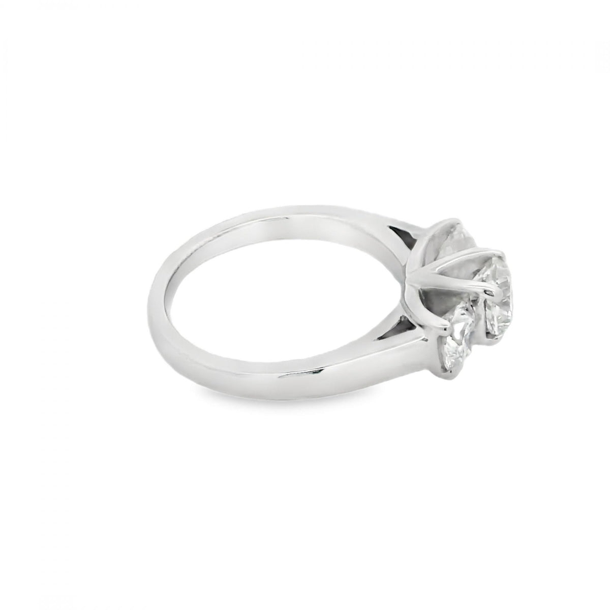 Ladies 14ct White Gold Diamond Trilogy Ring - 1.52ct