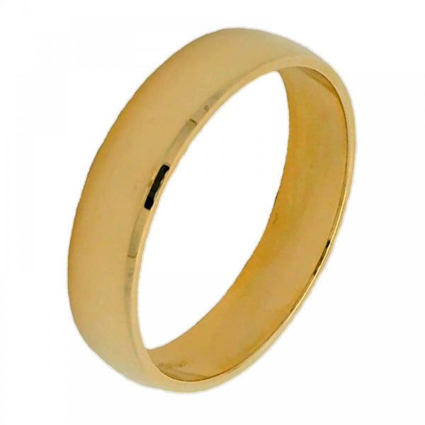 Ladies 9ct Yellow Gold D-Shape Wedding Ring - 4mm - Size M