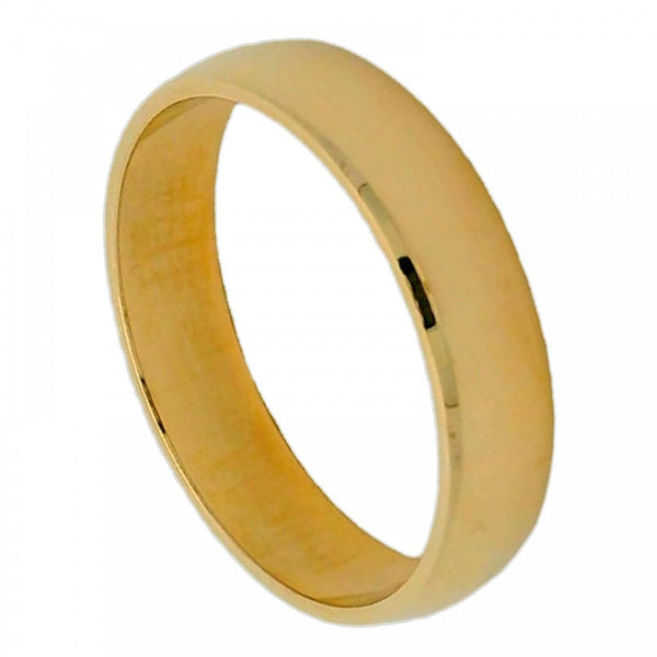 Ladies 9ct Yellow Gold D-Shape Wedding Ring - 4mm - Size M