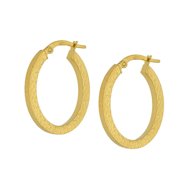 Ladies 9ct Yellow Gold Creole Hoop Earrings - 20x26mm - 2.0g