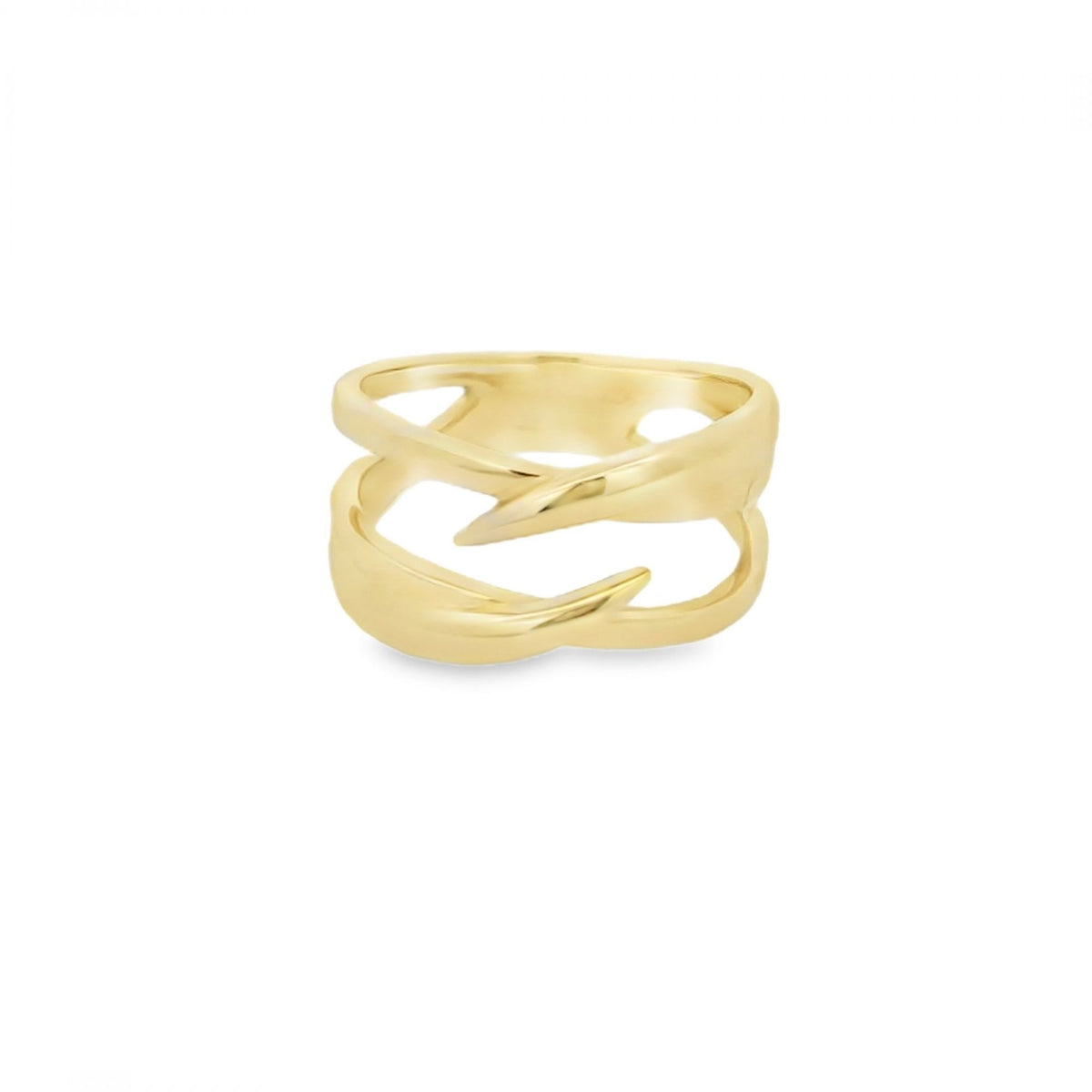 Ladies 9ct Yellow Gold Double Thorn Band - Size P