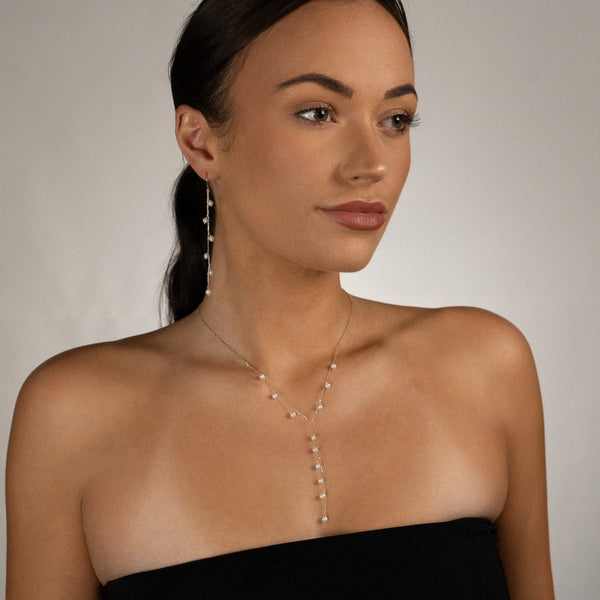 9ct Yellow Gold Pearl Drop Earrings - 1.9g