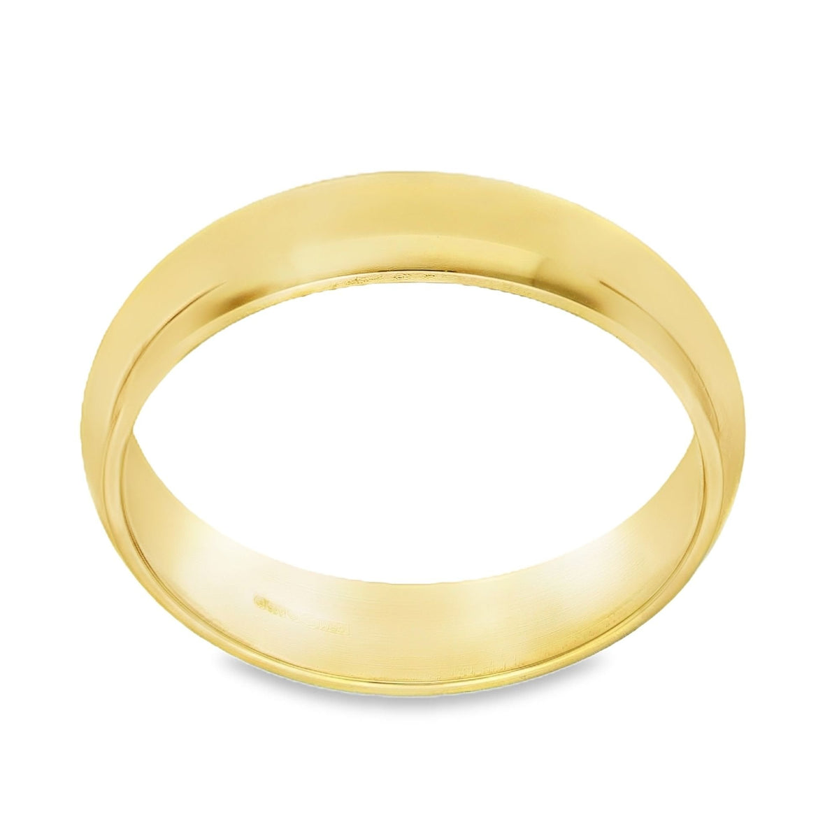 9ct Yellow Gold 5mm D-Shape Wedding Ring - Size Y - 6.1g