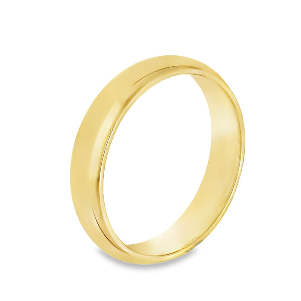 9ct Yellow Gold 5mm D-Shape Wedding Ring - Size Y - 6.1g