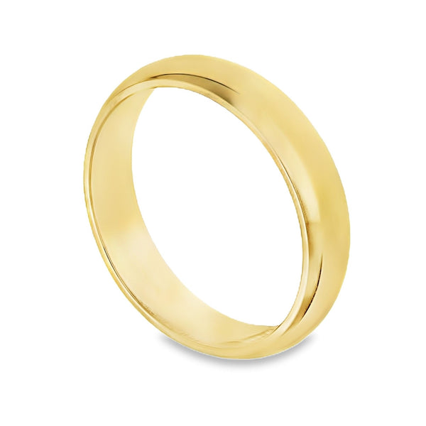 9ct Yellow Gold 5mm D-Shape Wedding Ring - Size Y - 6.1g