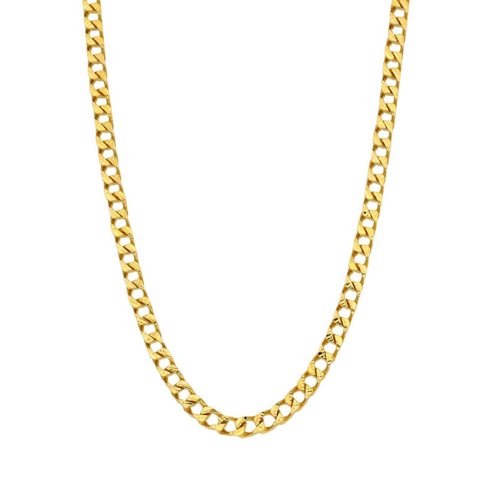 Gents 9ct Yellow Gold Curb Chain - 24" - 21.1g