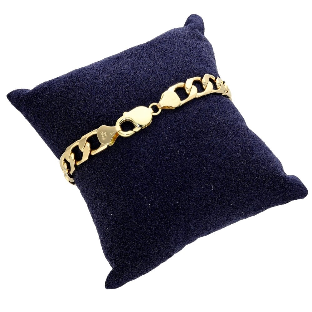 9ct Yellow Gold Curb Bracelet - 8" - 24.6g