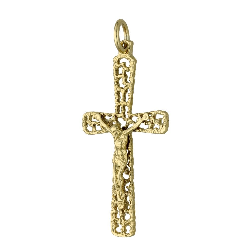 Ladies 9ct Yellow Gold Crucifix Pendant - 28mm x 50mm - 4.7g