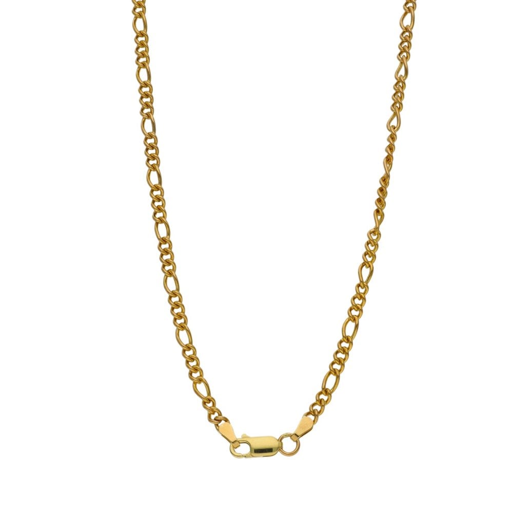 9ct Yellow Gold Figaro Chain - 22" - 14.0g
