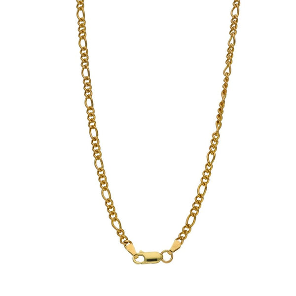 9ct Yellow Gold Figaro Chain - 22" - 14.0g