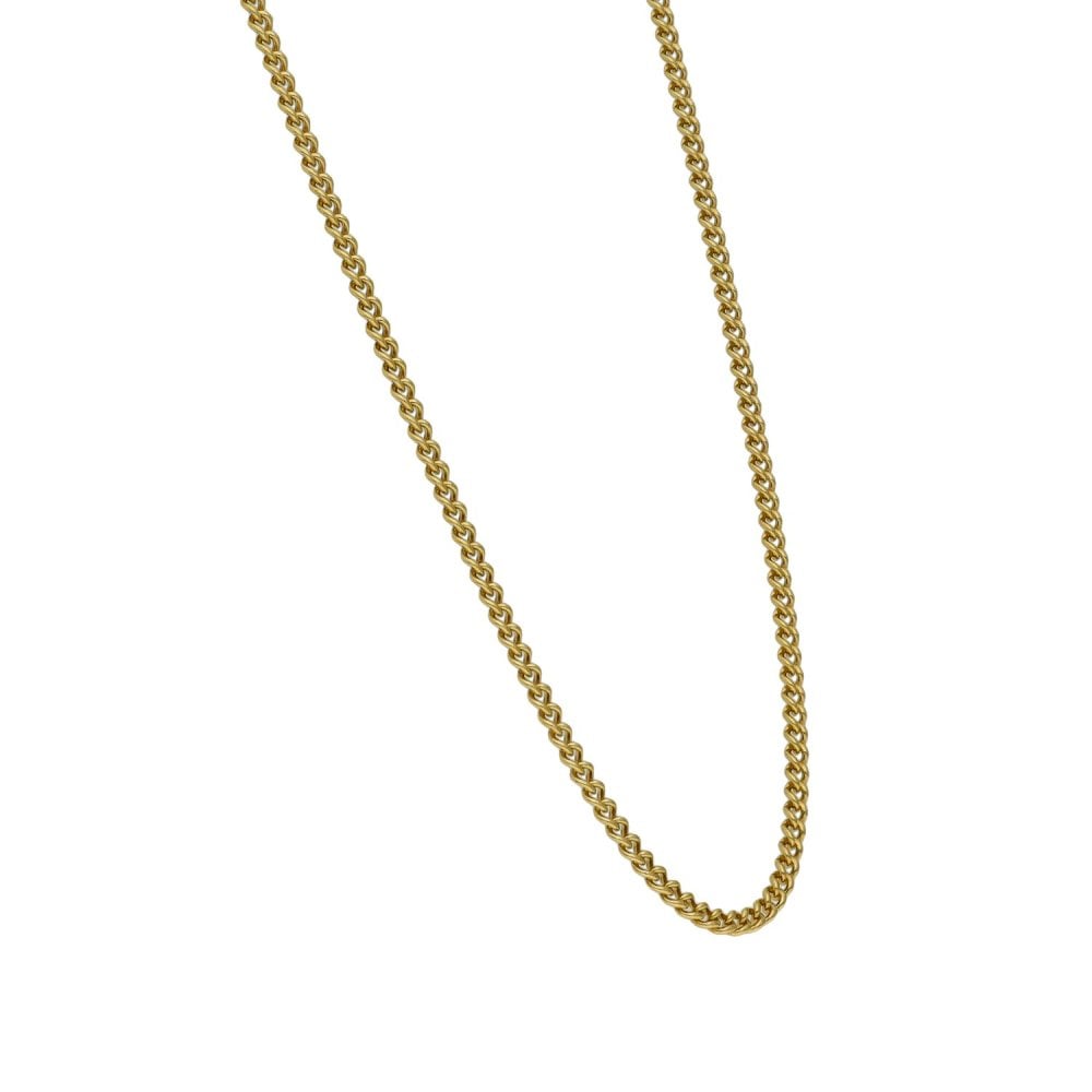 9ct Yellow Gold Round Open Curb Chain - 20" - 11.3g