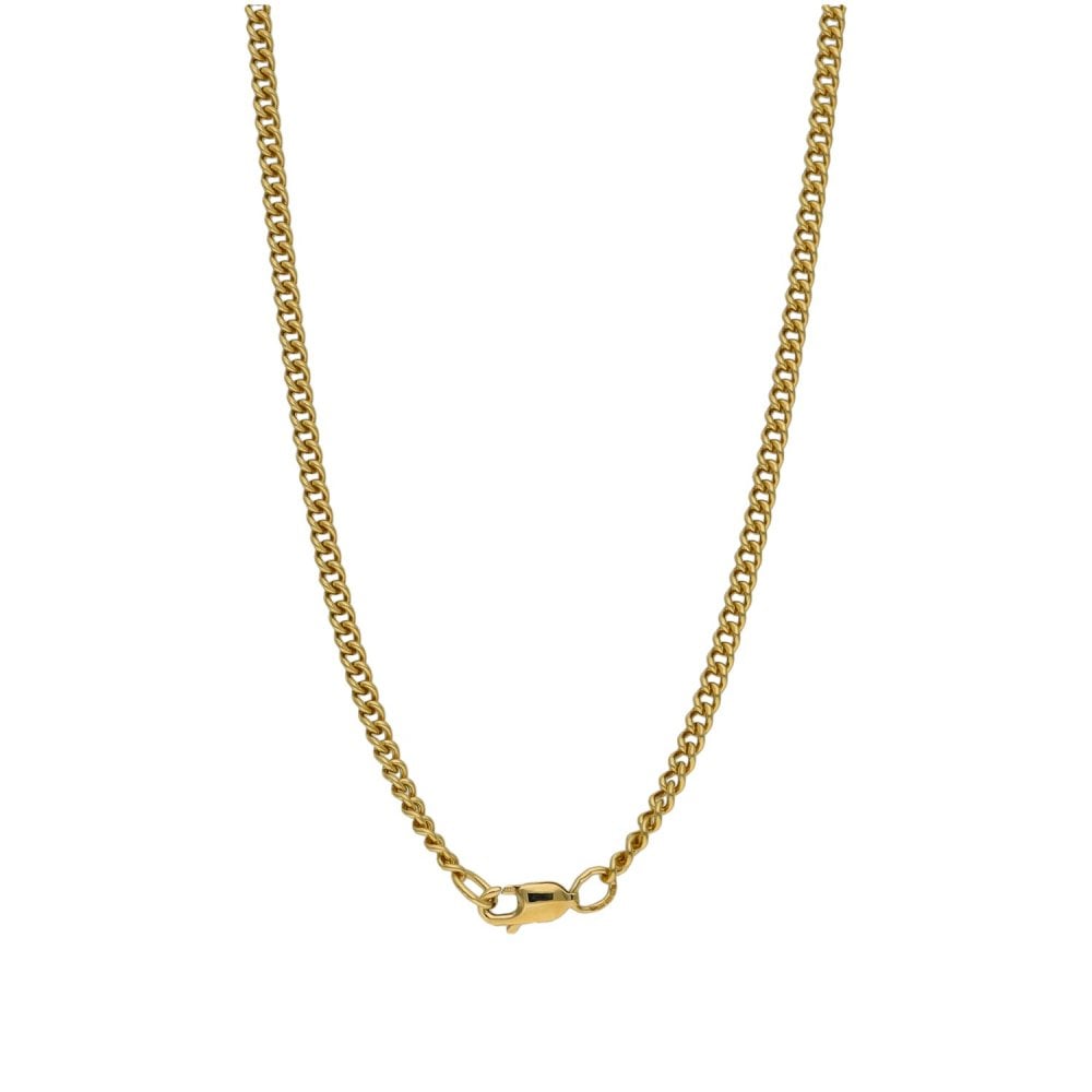 9ct Yellow Gold Round Open Curb Chain - 20" - 11.3g