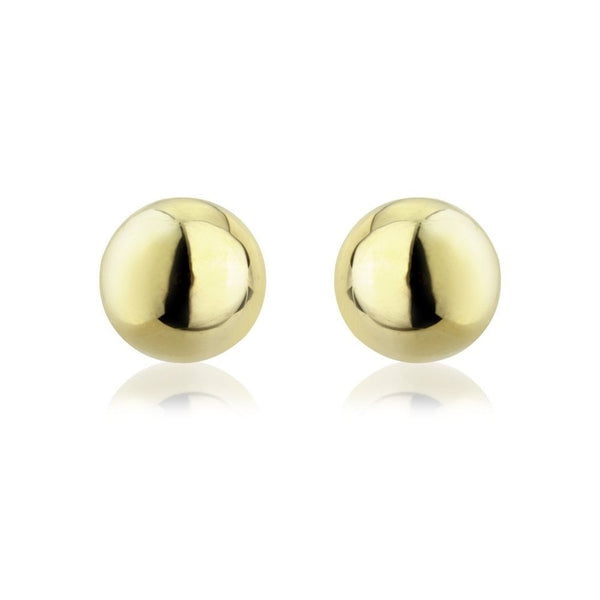 9ct Yellow Gold Large Ball Stud Earrings - 10mm x 10mm - 0.9g