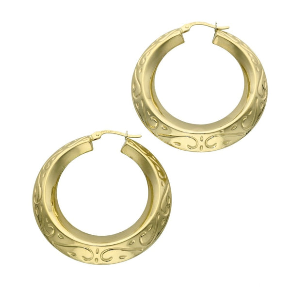 9ct Yellow Gold Large Creole Earrings