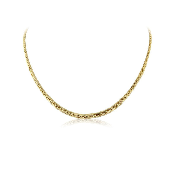 9ct Yellow Gold Graduated Spiga Necklace - 17"