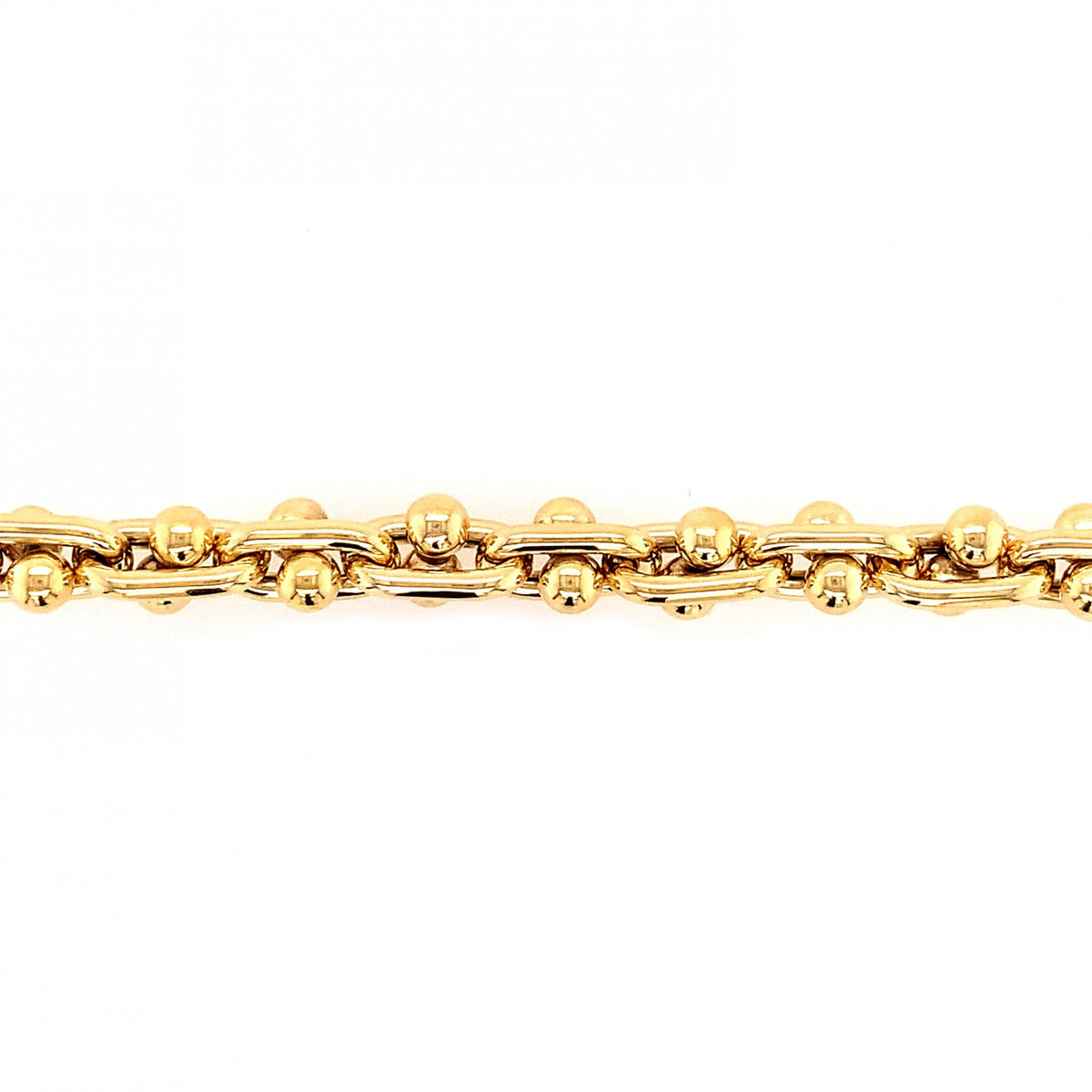 9ct Yellow Gold Hollow Fancy Knobbles Bracelet - 8"
