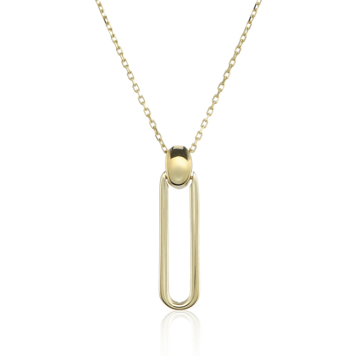 9ct Yellow Gold Paper Clip Necklace - 16/18"