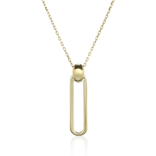 9ct Yellow Gold Paper Clip Necklace - 16/18"