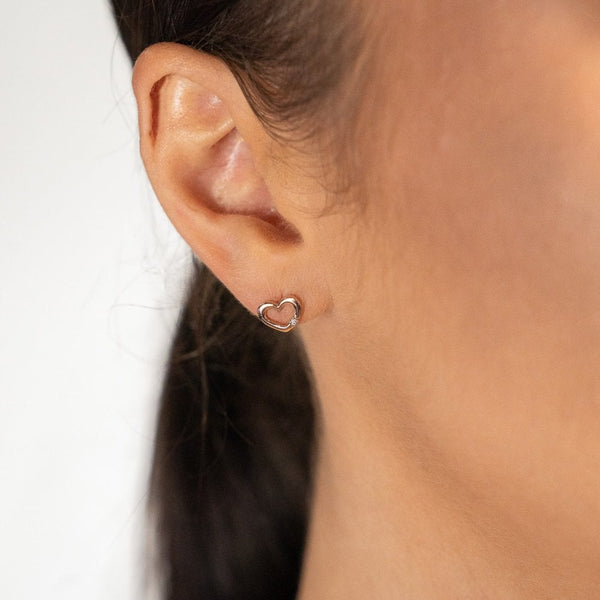 9ct Rose Gold Diamond Heart Shape Pendant & Earrings Set