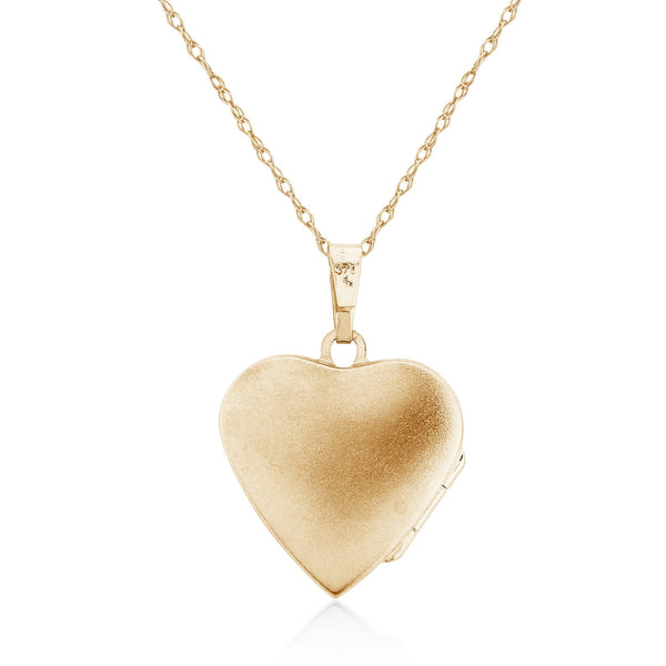 9ct Yellow Gold Engraved Locket & Chain - 16/18"