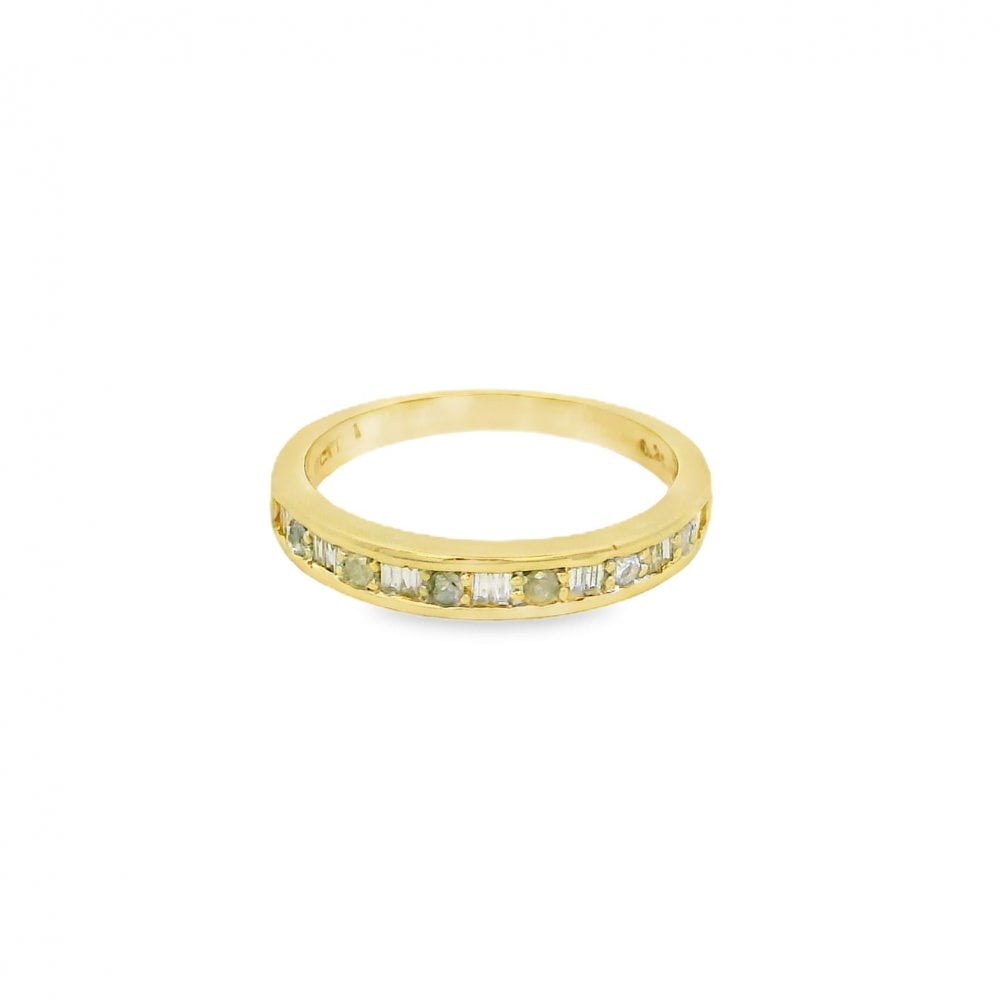 9ct Yellow Gold Diamond Half-Eternity Ring - Size K½ - 0.25ct