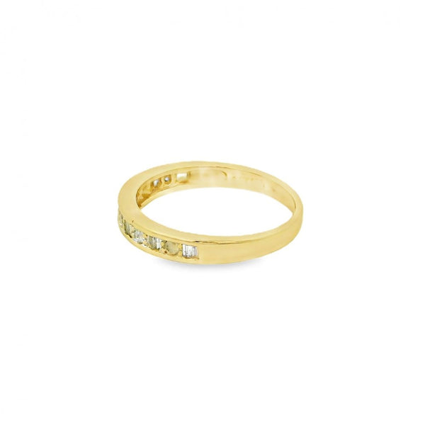 9ct Yellow Gold Diamond Half-Eternity Ring - Size K½ - 0.25ct