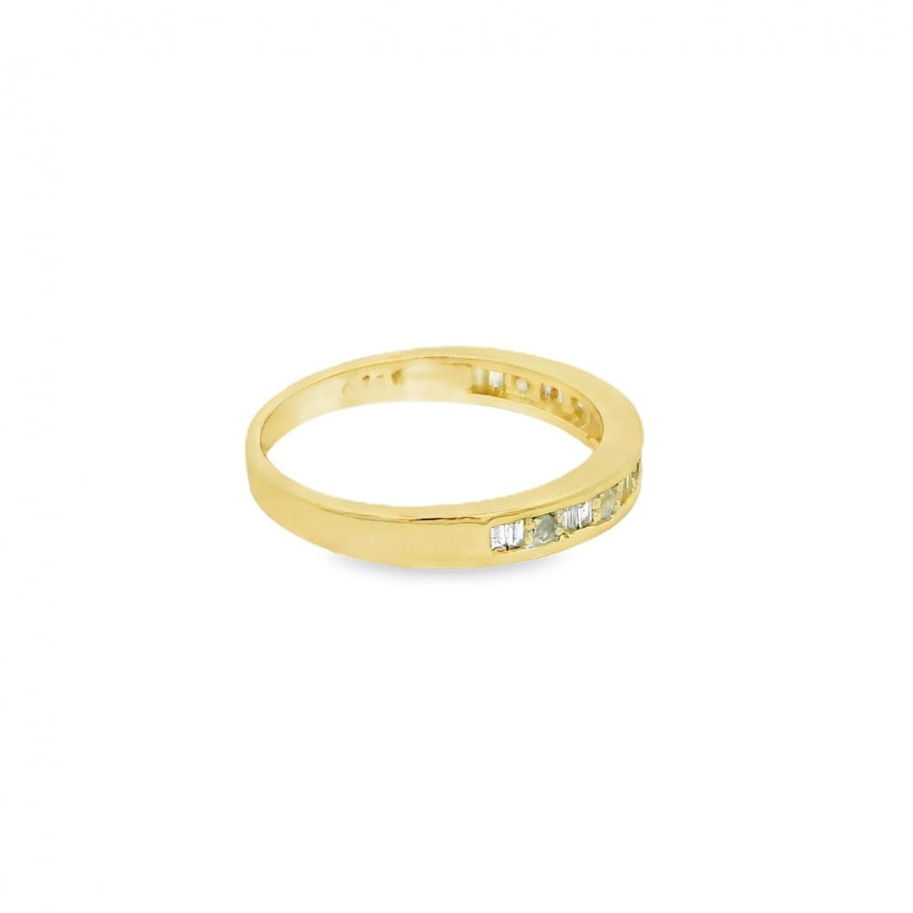 9ct Yellow Gold Diamond Half-Eternity Ring - Size K½ - 0.25ct
