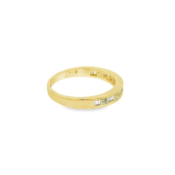9ct Yellow Gold Diamond Half-Eternity Ring - Size K½ - 0.25ct