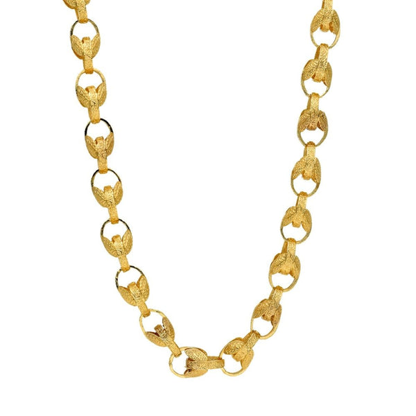 9ct Yellow Gold Gents Fancy Link Chain - 22" - 39.30g