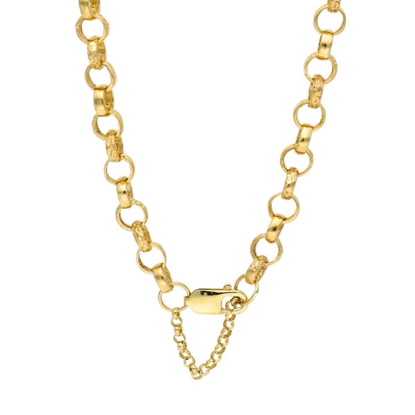 9ct Gents Belcher Chain & Cross Pendant - 24" - 43.1g