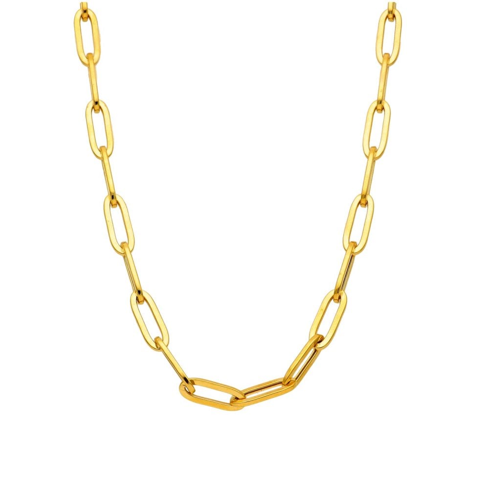 9ct Yellow Gold Paperlink Chain - 20" - 7.4g