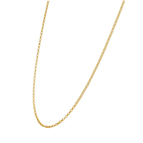 9ct Yellow Gold Round Link Belcher Chain - 16/18" - 2.0g
