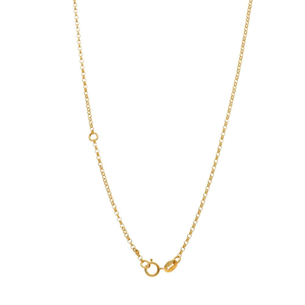 9ct Yellow Gold Round Link Belcher Chain - 16/18" - 2.0g