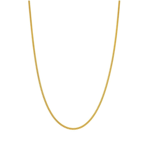 9ct Yellow Gold Curb Chain - 18" - 2.7g