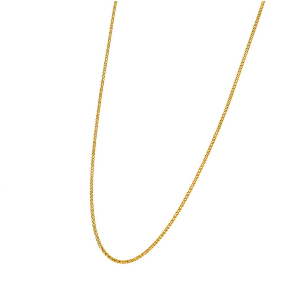 9ct Yellow Gold Curb Chain - 18" - 2.7g