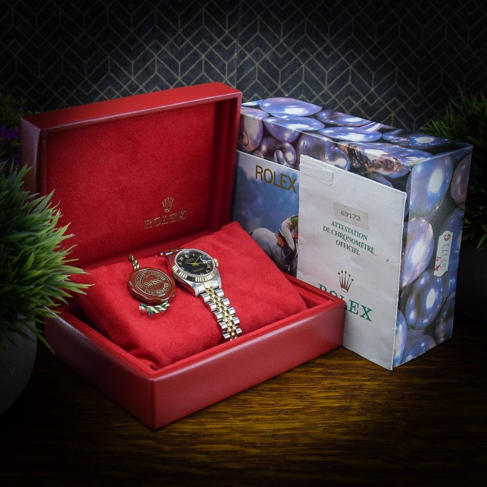 Lady-Datejust 69173 - Black Pyramid Dial - 1991