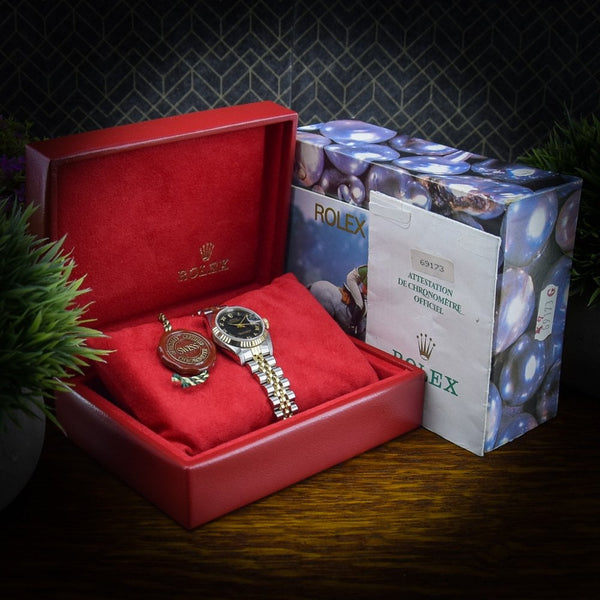Lady-Datejust 69173 - Black Pyramid Dial - 1991