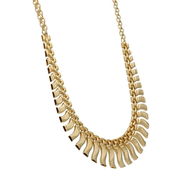 Ladies 9ct Yellow Gold Cleopatra Necklet - 18" - 11.5g
